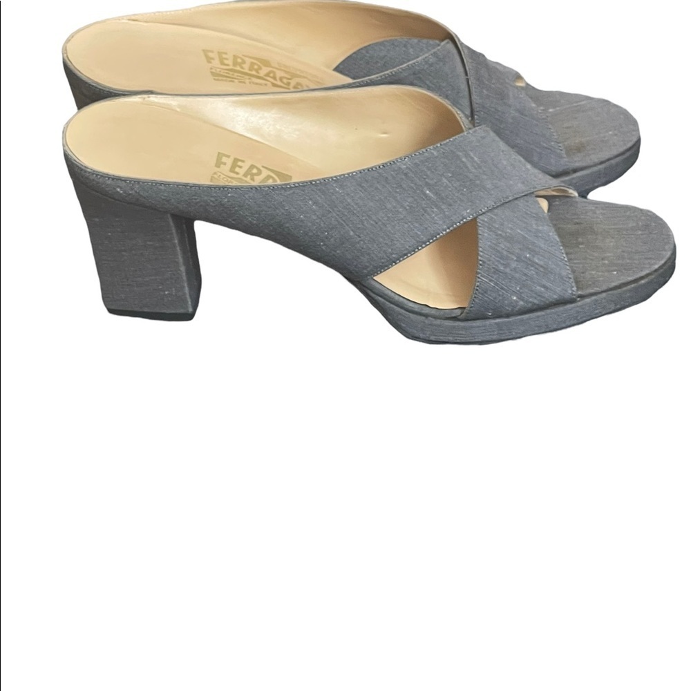 Salvatore Ferragamo Grey leather strap‎ sandals size 8 - Picture 4 of 10